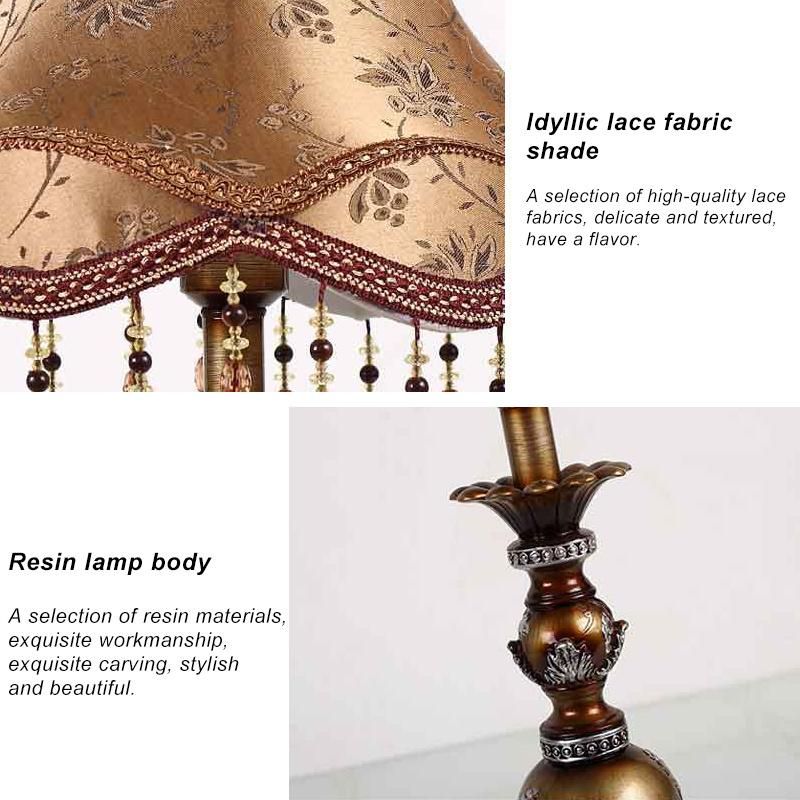 Home Decor Modern Luxury Bedside LED Table Lamps Fabric Shade Table Light Reading Lamps for Bedroom Hotel Villa