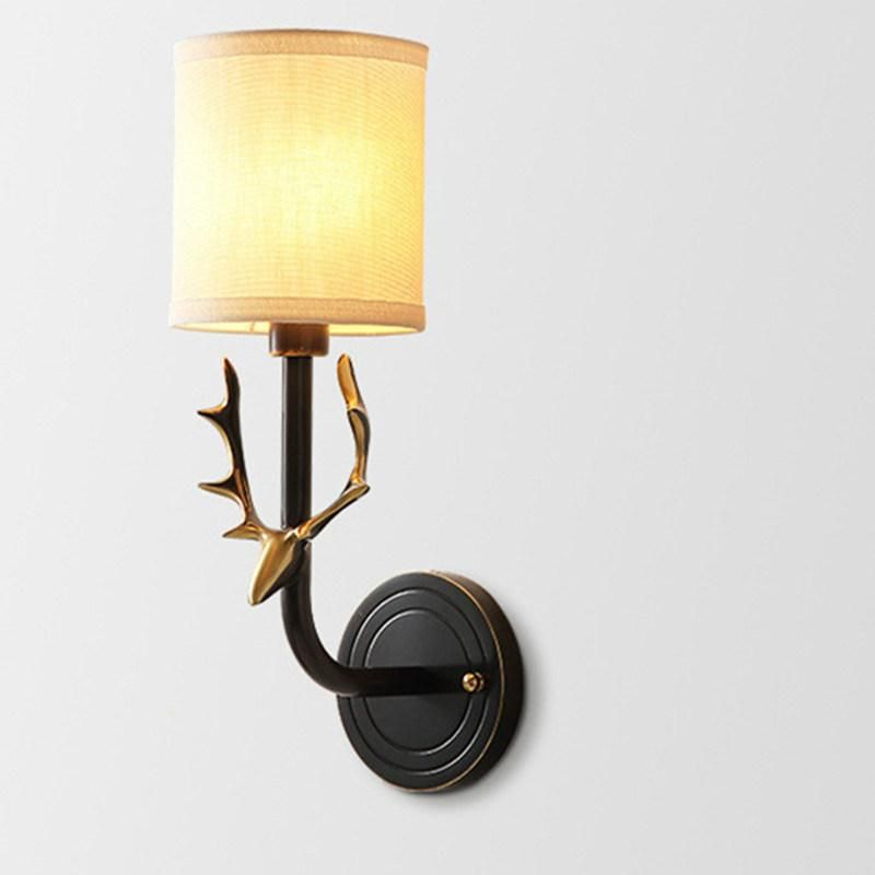 American All Copper Deer Head Wall Lamp European Living Room Deer Wall Lamp (WH-OR-106)