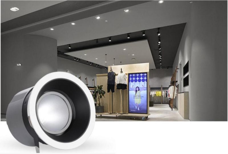 COB Wall Washer Hotel High Display 7W Anti-Glare LED Spotlight Embedded Deep Tube Aluminum Downlight