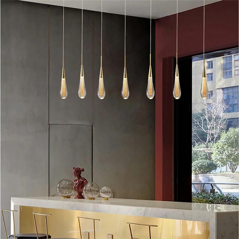 Hotel Project Crystal Glass Rain Drop Pendant Lighting