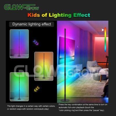 RGB Atmosphere Dimmable LED Corner Floor Lamp Light with Tuya System for House Home Bedroom Decoration