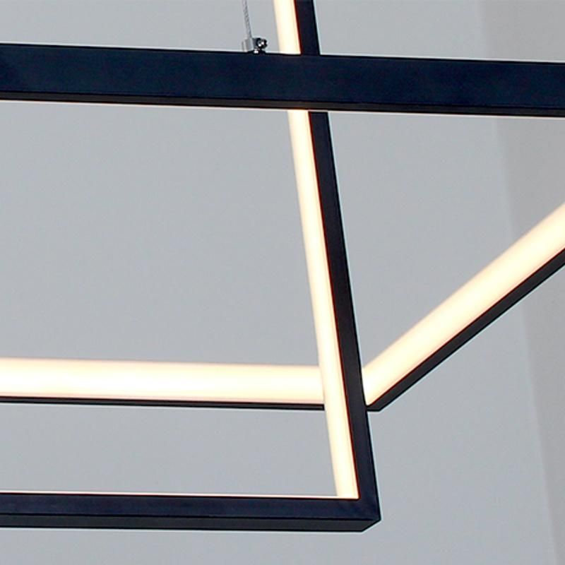 Modern Cube Aluminium LED Simple Squares Banquet Hall Chandelier Pendant Lamp