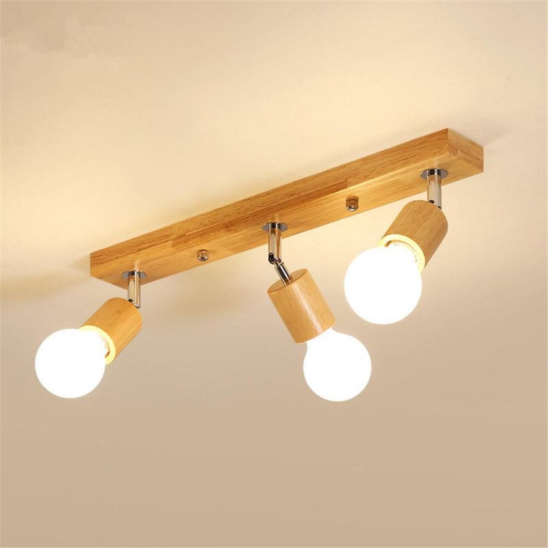 Nordic Solid Wooden Track Light Modern Wooden Chandelier Ceiling Lamps (WH-WA-20)