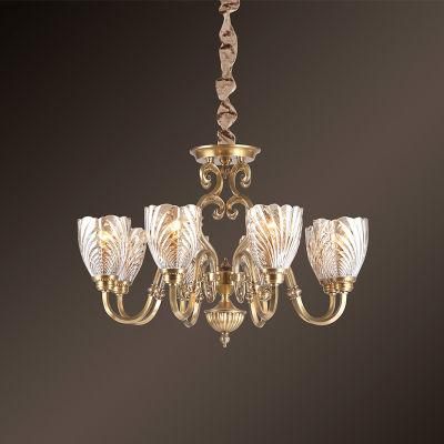 American Lampadario Vintage Glass Copper Chandelier Luxury Hot Sales Pendant Lights Chandelier