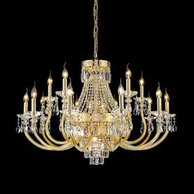 2020 New Design Art K9 crystal Lustre Candle Lighting Upscale Decorative LED Pendant Lights Customized Brass Crystal Chandelier