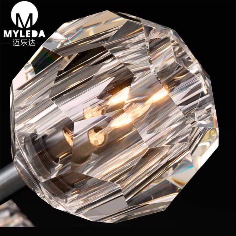Modern Clear Crystal Glass Globe Pendant Light Fixture