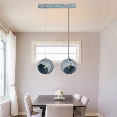 Vintage Bedroom Dining Room Concrete 2 Light Adjustable Ball Pendant Light for Study Room/Office Lamp