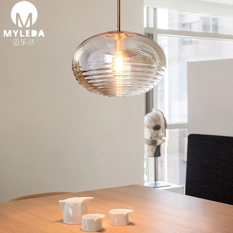 Modern Metal Pendant Lamp Glass LED Hotel Lamp