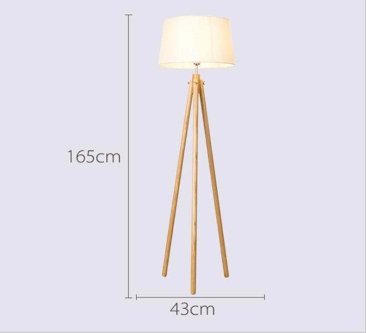 Simple Modern Creative Living Room Bedroom Solid Wood Antique Vertical Floor Lights