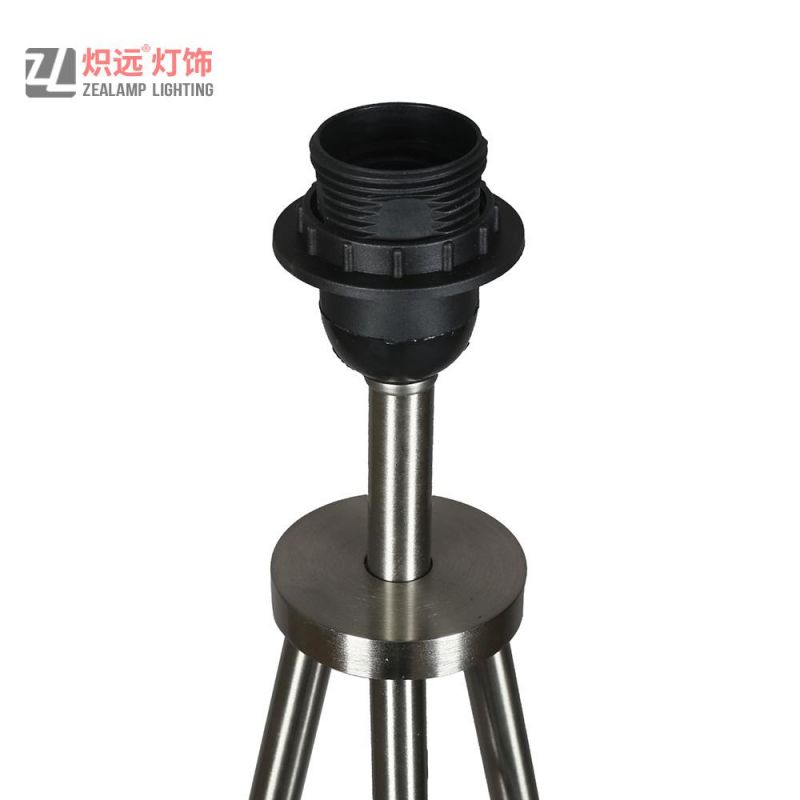 Modern Tripod Nickel Color Floor Lamp for Living Room