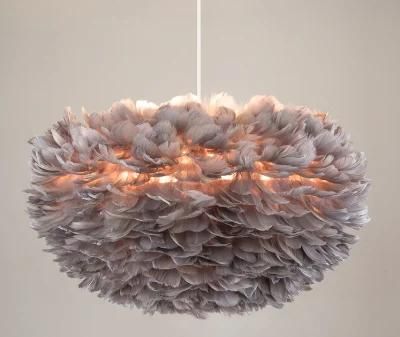 Modern Pink White E27 LED Pendant Light Ceiling Lighting Feather Lamp for Parlor Study Bedroom Room Home Decor Lighting