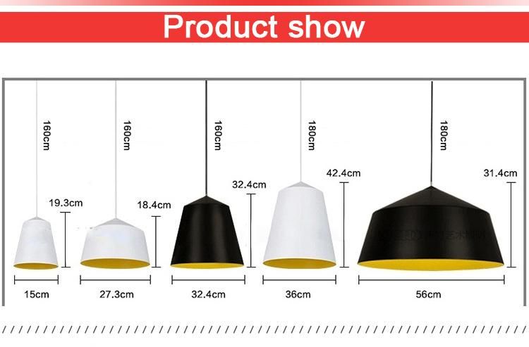 Simple White Black Modern Aluminum Decorative Dining Room Pendant Light