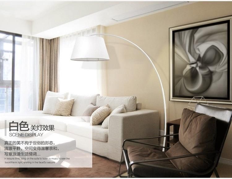 Vertical Arc LED Floor Lamps American Country Cloth Cover Living Room Decoration Floor Light (WH-MFL-17)