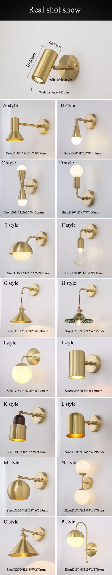 Nordic Brass Bedroom Bedside Wall Lamp Modern Creative Simple Bathroom Mirror Front Lamp Aisle All Copper Retro Lamps
