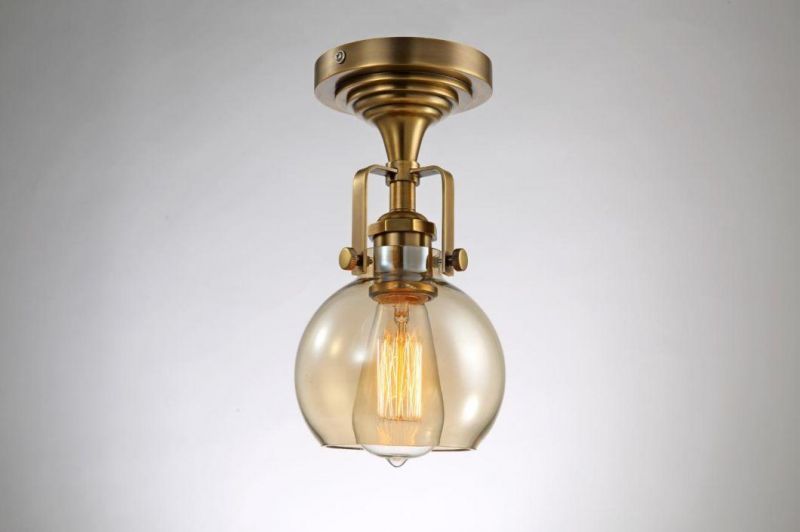 Industrial Decorative Retro Modern LED Lighting Chandelier Copper Iron Sphere Ball Glass Shade LED Pendant Ceiling Lamp Lighting Light for Home Indoor Bar