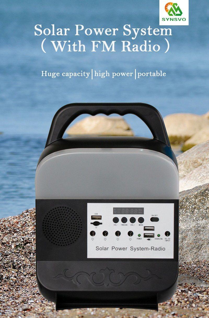 Solar LED Pendant Light New Design Portable Solar LED Lights 15W Solar Lighting System with FM Radio
