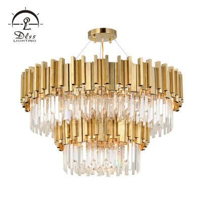 Modern LED Decorative Projector Metal Lighting Crystal Chandelier