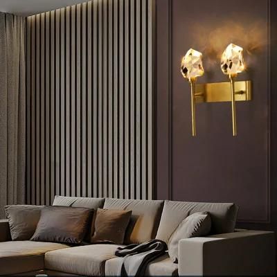 LED Crystal Wall Light All Copper Nordic for Bedroom Living Room Gold Wall Sconce (WH-OR-100)