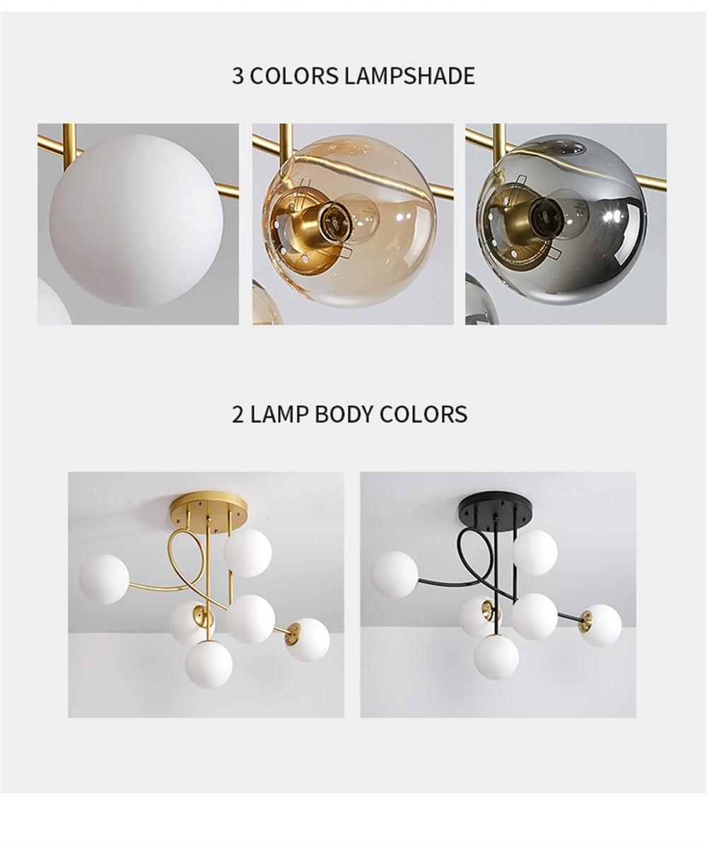 Modern LED Lights Glass Ball Lamps Nordic Hanging Light Bedroom pendant Lighting Living Room Bedroom Office Ceiling Chandelier