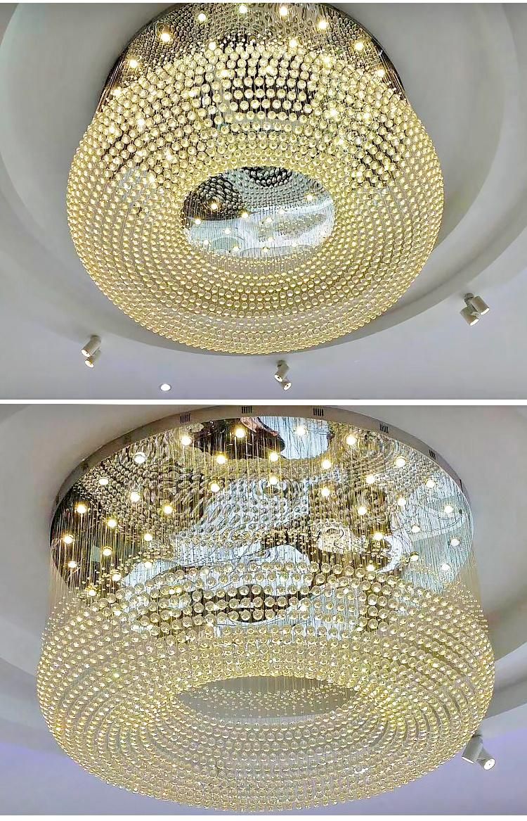 Large Crystal Custom Hotel Villa Hall LED Chandelier