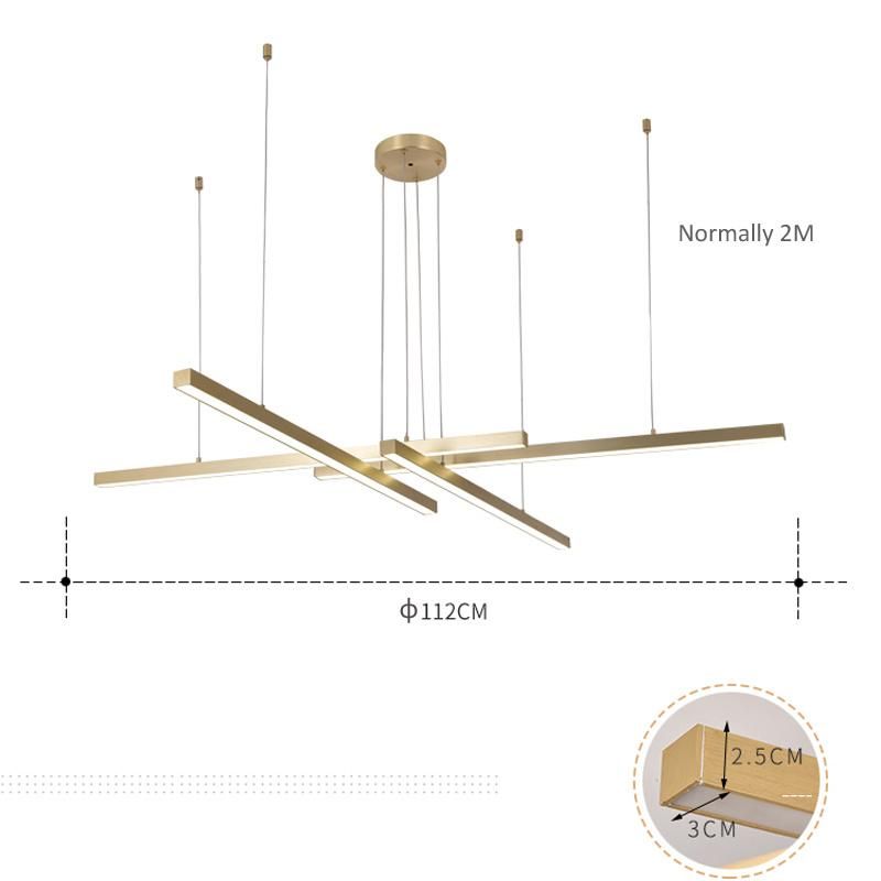Modern Light Luxury Linear Chandelier Living Room Dining Room Bedroom Lighting Pendant Lamp
