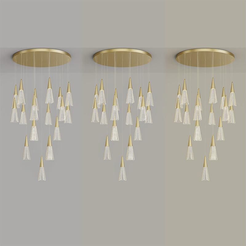 Creative Conical Chandelier Dining Room Bedroom Chandelier Pendant Lamp Light
