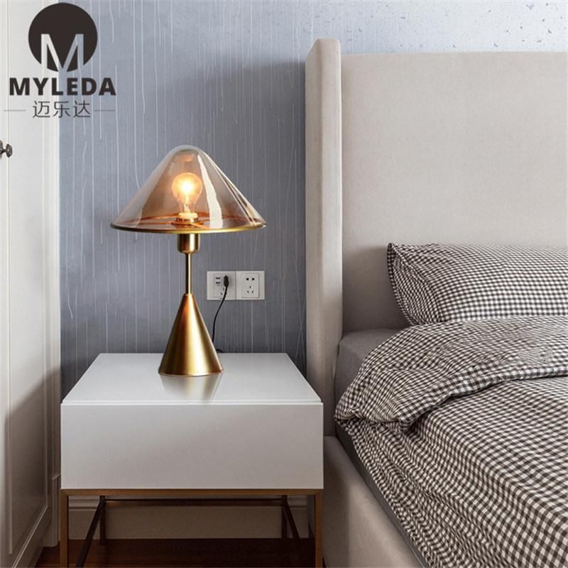 Modern Metal Glass Hotel Room Table Light