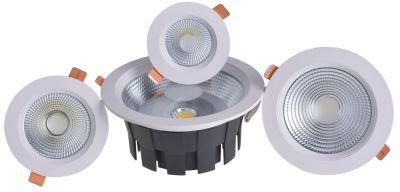 Long Life Span Isolated Driver 2700-6500K Recessed Ceiling Anti-Glare 3-in-1 Color 30W LED COB Spotlight Panel Light Downlight