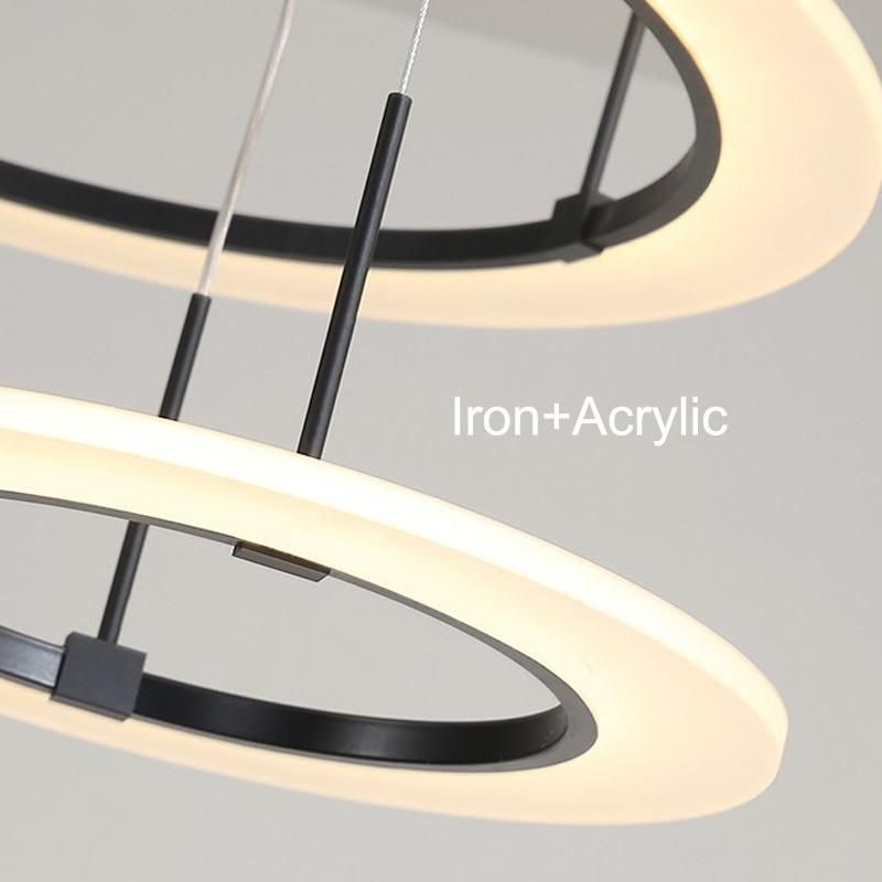 Round Circle Rings LED Pendant Lamp Acrylic Ring LED Hanging Lamp