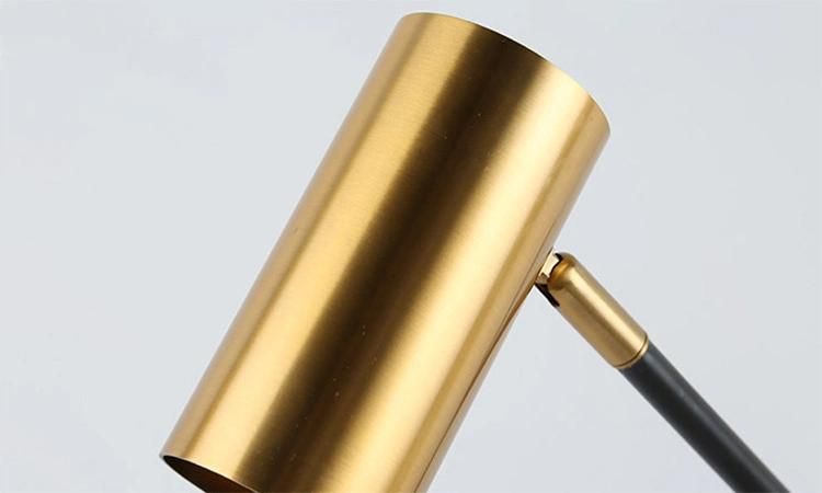 Brass and Black Modern Hotel Project Bedside Desk Table Lamp, Can Be Adjustable up and Down