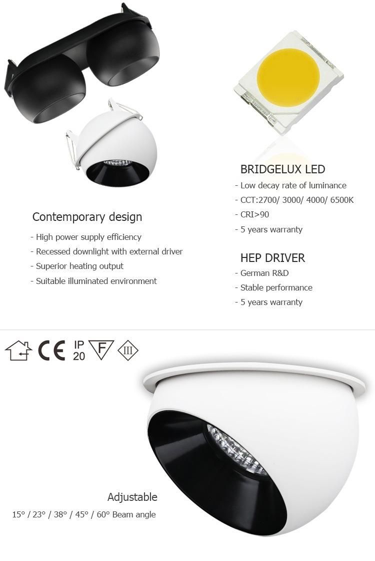 New Pattern Borderless Embedded Light Downlight Rotatable Spotlight