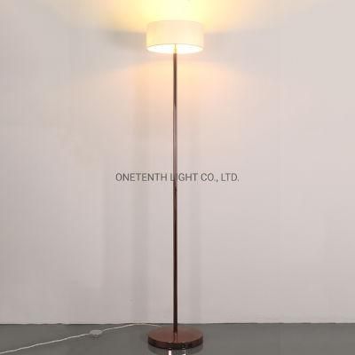 White Fabric Shade and Metal Body Floor Lamp