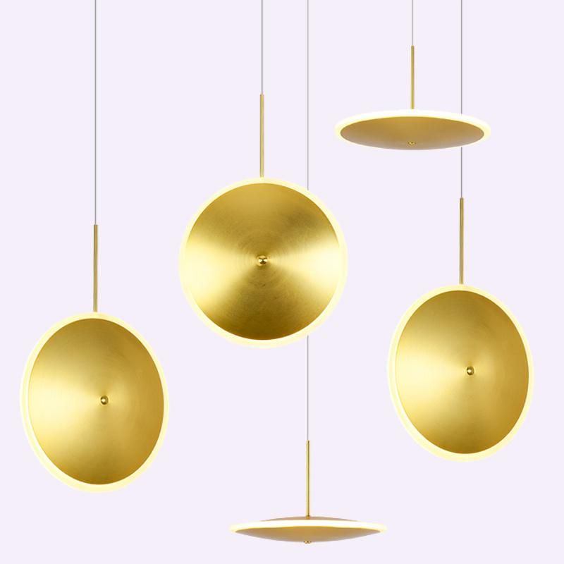 Nordic Iron Pendant Light Gold Lights Creative Round Lights Restaurant Bedroom Living Room LED Pendant Lamp (WH-AP-114)