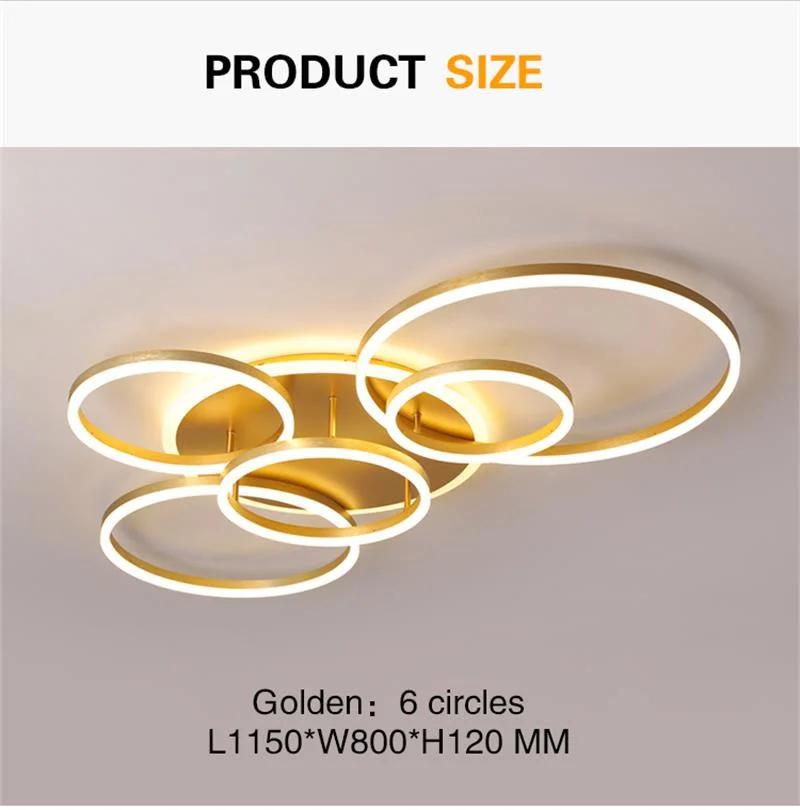 Modern Indoor Luxury Remote Control LED Round Ring Ceiling Light