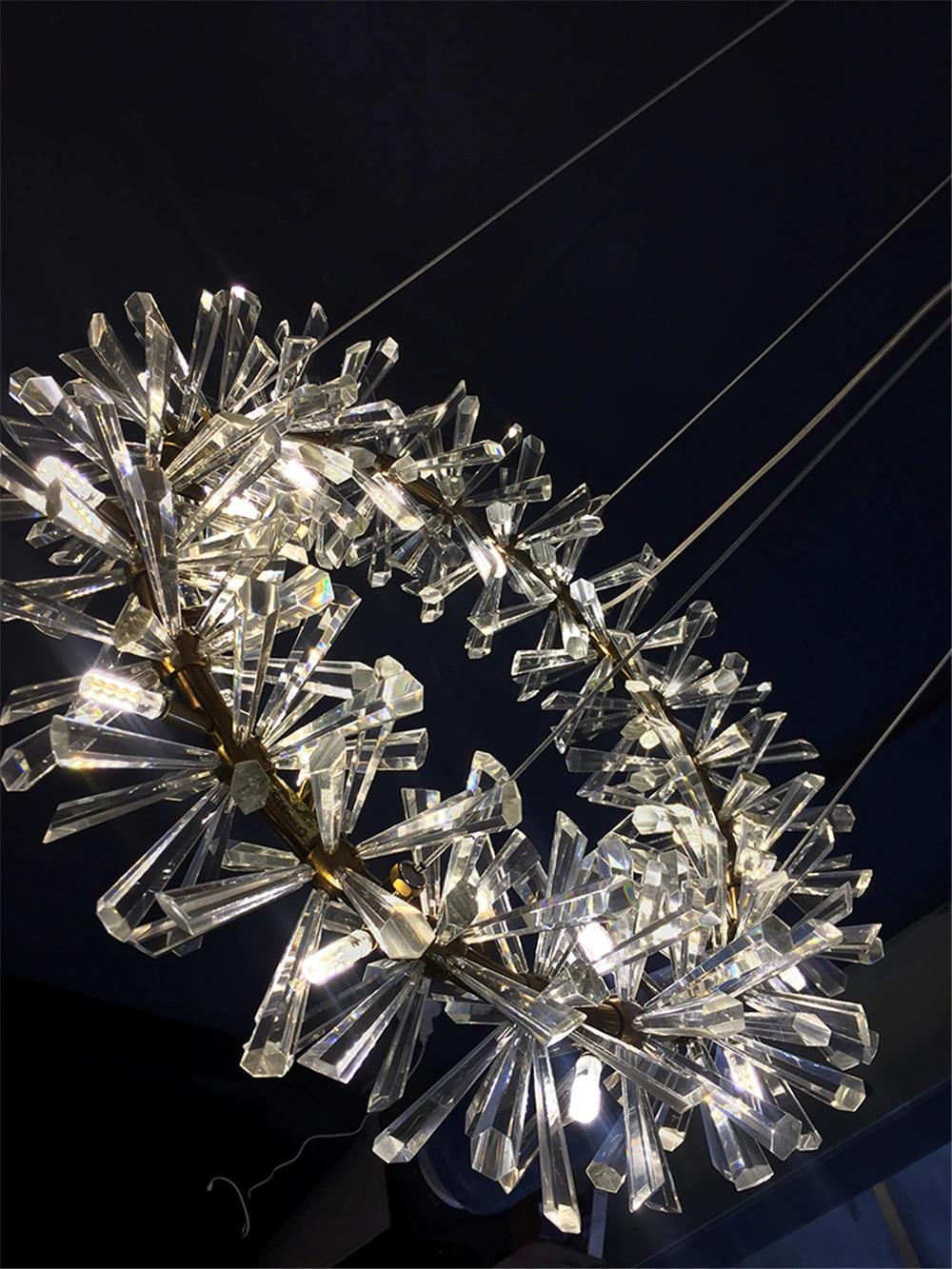 G4 220V/110V Flower Crystal Chandelier for Home Decoration