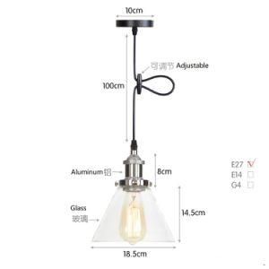 E26/E27 Glass Single Pendant Lamp Designed Industrial Indoor Lamp