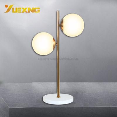Modern Decorative Bedroom Desk Lamp Glass Iron Metal Ball G9 Table Lamp for Lighting