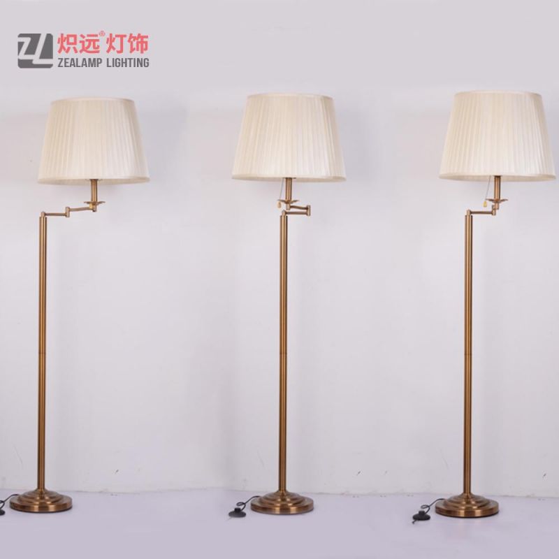 Fabric Roratable Floor Lamp Iron Standing Light Modern