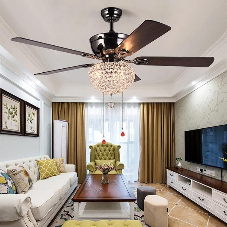 52inch Plywood 5 Blade Ceiling Indoor Fan Remote Control AC Home Decoration Ceiling Fans with Lights Chandelier