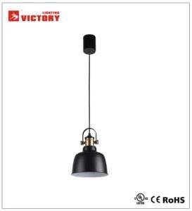 Single Round Modern Black Aluminium Pendant Lamp