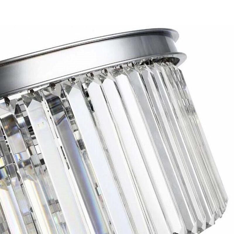 Modern Vintage Crystal Prism Chrome Black Body Ceiling Light Crystal Chandelier Ceiling Lights (WH-CA-54)