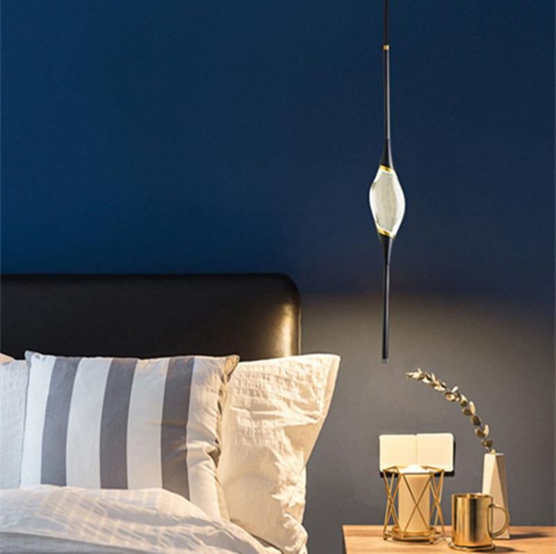 Nordic Crystal Pendant Lights Black / Golden Plated Rod Light with Shiny Suspension Lamp LED Pendant Lamp (WH-AP-181)