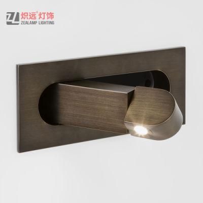 Hotel Headboard Brushed Bronze Wall Sconce Reading Lamp for Project