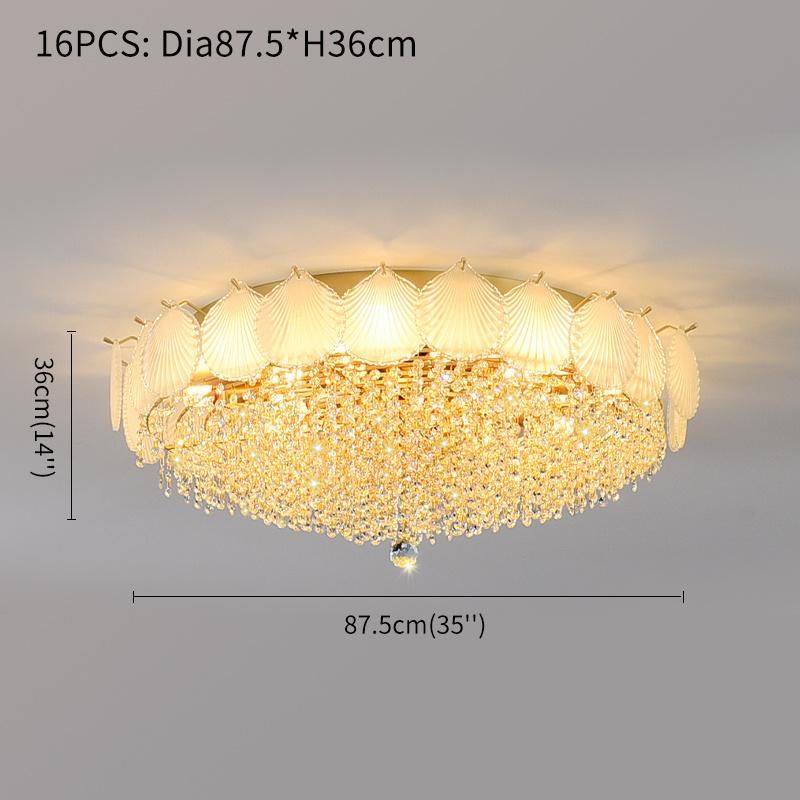 Luxury Creative Ceiling Light Crystal Glass Living Room Lotus Lamp (WH-CA-71)