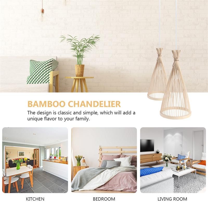 Classic Bamboo Chandelier Woven Bamboo Light Bamboo Hanging Lamp for Home Lampara Techo