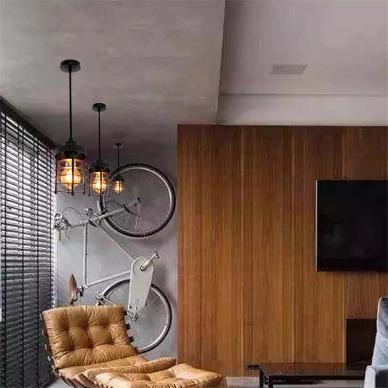 American Style Edison Pendent Lamp Single-Headed Bar Creative Retro Bedroom Circle Iron Pendent Lamp (WH-VP-118)