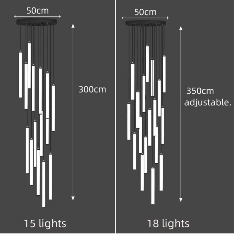Modern LED Stair Chandelier Hanging Lamp