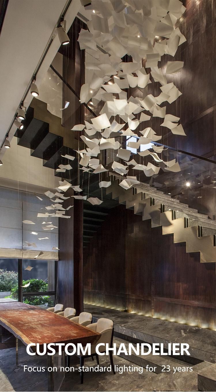 New Design Acrylic Decorative Exhibition Commercial Stair Custom LED Chandelier Light