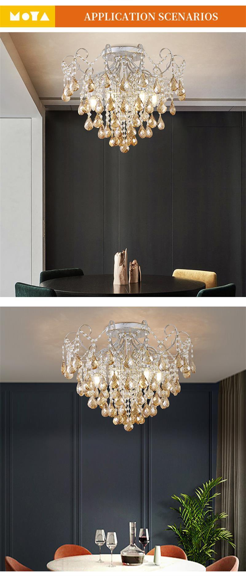 Special Chandelier Design Crystal Glass Lampshade Living Room Dining Room Modern Interior LED Ceiling Light