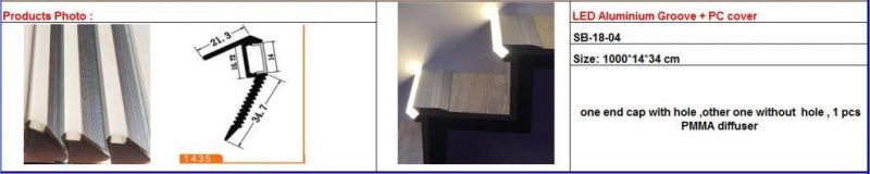 Newest Stair LED Aluminum Channel LED Extrusion Profile for Strip Light